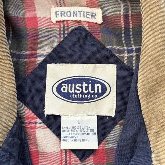 AUSTIN Frontier Vintage Barn Chore Jacket Blue Multi Pocket Lined - Picture 12 of 13